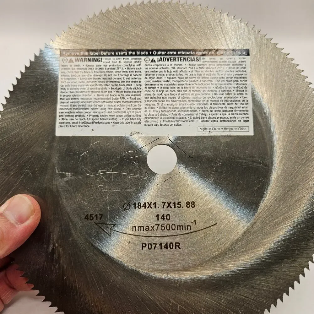 ADVANTI PROFESSIONAL 7-1/4IN 140 TOOTH PLYWOOD CIRCUAR SAW BLADE NWOB